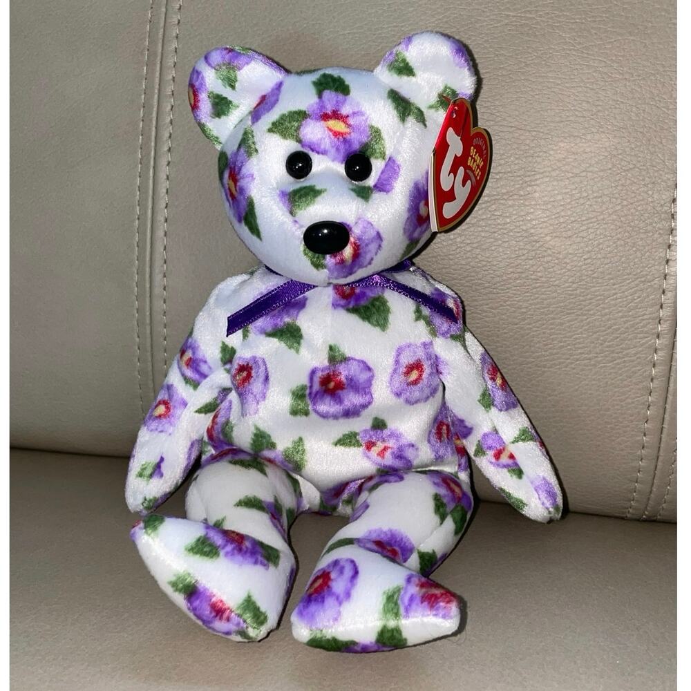 TY Beanie Baby - Nara - 2004 - Exclusive Asia Pacific Floral Bear Plush